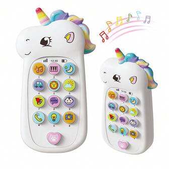 Interactive Baby Music Phone: Music, Weather, Animals & Over 10 Sound Effects, 2 Switchable Modes, Pink & Blue Options