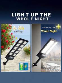 1pcs/2pcs Solar Double-Row Street Lamps, 260LED Ultra-Bright Outdoor Courtyard Lamps, Large Row Lamps, Outdoor Garden Solar Waterproof IP44, Automatic Sensor Switch, Suitable For Family Courtyards And Outdoor Courtyard Lamps, Sports And Leisure Areas, Commercial Street Night Lighting, Christmas Decorative Lamps (2000mah) - 黑色 - 查看 10