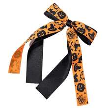 Halloween Bow Hair Clips For Ghost Letter Pumpkin Print Hair Barrettes