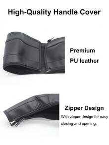Universelle Kinderwagen Griffabdeckung aus PU-Leder, Baby Kinderwagen Griffhülle zum Schutz, Kinderwagen Zubehör Griffschutz mit abnehmbarem Reißverschluss in Schwarz und Braun