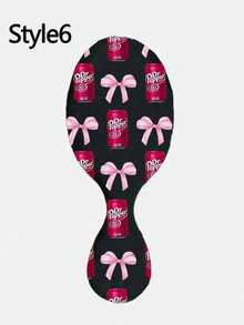 Brosse à cheveux à coussin d'air mini avec imprimé papillon et fleur, mignonne pour les enfants/filles (couleur de brosse à dents aléatoire). Le motif est réparti de manière aléatoire