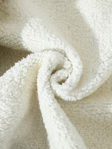 Young Girl Letter Print Fleece Zip-Up Hooded Jacket With Pockets, Suitable For Autumn And Winter. This Jacket Is Suitable, Going To School, As Well As Casual Wear At Home. - Black - View 7