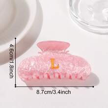 Pink Letter Acrylic Hair Clip New Letter Hair Clip Creative Acrylic Hair Claw Headwear Hair Accessories Summer, Claw Clip Fall Winter For Vacation Outfits Woman