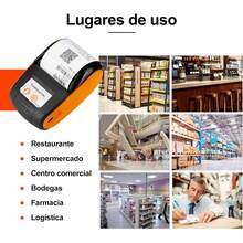 Impresora Térmica Portátil Inalámbrica, Impresora De Recibos Bluetooth De 58 Mm Con Bolsa, Mini Impresora Bluetooth De Papel Térmico Para Tickets, Compatible Con Android, Ios Y Pc, Celular Y Pos (Naranja) - Naranja - Ver 6