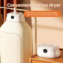 Portable And Foldable Clothes Dryer: Remote Control, Smart Home Use, Fast Drying - White - View 3