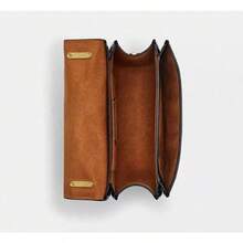 Coach COACH Women's Crossbody 18 Flap Purse Embossed Logo Snap Closure Multi Pocket Convertible Crossbody Clutch Mini Size Black CN313