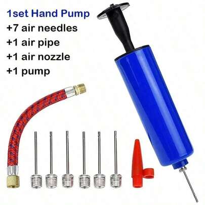 10 pièces/set Mini pompe à air portable manuelle Ensemble gonflable avec aiguille pour ballons de soccer, basketball, football, volleyball
