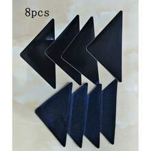 8pcs/16pcs Reusable GripMax Anti-Slip Carpet Corner Protectors - Firmly Secure Carpets, Suitable For Home, Office, Entryways - Prevent Carpet Shifting - Black - View 5