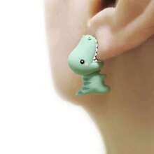 Cute Women Animal Stud Earrings Girl Gift Fashion Cartoon Animal Elements Dinosaur Hippo Little Dog Whale Funny Earrings Jewelry Accessories - 樣式 6 - 查看 2