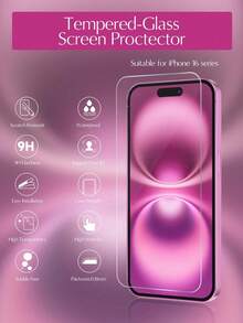 2 Packs For IPhone 17 16 Plus 15 14 13 12 11 Tempered Glass Screen Protector, Automatic Dust Removal, Bubble-Free, Easy To Install, High-Definition Clear