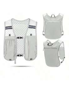 Nacht Laufen Reflektierende Weste Rucksack, Atmungsaktive Fahrrad Sport Wasserflasche Handytasche, Multifunktionaler Wandern Lässig Kleiner Rucksack, Leichtes Wasserdichtes Trail Running Ausrüstung, Weihnachten