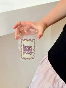 1 szt. Szklany kubek z szerokim otworem, mrożona kawa, szklany kubek, świąteczny prezent urodzinowy dla przyjaciela, najlepszy na Boże Narodzenie, idealny na Święto Dziękczynienia