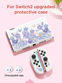 1pc New Switch2 Protective Case (2025) Compatible With Switch2/Switch OLED/Switch NS/Lite, Cute Animal Patterns Like Bear, Rabbit, Dinosaur, Strawberry, Flower Designs, Scratch-Resistant Cover, Includes Joystick Cap, Random Lite Model Shipped, Ideal Gift Compatible With Switch Gamers - Multicolor - View 25