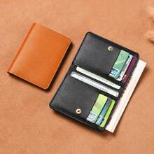 Classic Retro Wallet Minimalist Folding Button Coin Purse Driver's License Card Holder Soft Leather Wallet Unisex Short Slim Credit Card Case For Women Money Wallet Mini Wallet Purse Wallet Small Wallet Cute Wallet