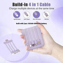 Pin dự phòng mini dễ thương bỏ túi 10000mAh 5V2A sạc nhanh, kích thước nhỏ, dung lượng lớn, vẻ ngoài cao cấp, tích hợp 4 trong 1, cáp có thể tháo rời, pin sạc tốc độ cao, dành cho iPhone 6 7 8 X XR 11 12 13 14 15 Pro Max dành cho Apple iPhone, iPad, điện thoại Android, quà tặng cho gia đình, bạn bè, trẻ em, sinh nhật, giáng sinh, mùa đông, Black Friday Sạc USB di động cho tất cả điện thoại thông minh Hoàn hảo cho những người đam mê hoạt động ngoài trời Pin dự phòng có đèn LED, pin lithium polymer an toàn và ổn định. dành cho Apple iPhone, iPad, điện thoại Android, quà tặng cho gia đình, bạn bè, sinh nhật, mùa đông, lễ tình nhân, lễ Phục sinh Thích hợp cho hoạt động ngoài trời, mua sắm, du lịch, nguồn điện di động sạc siêu nhanh, hiển thị mức pin, thiết bị sạc di động có cổng USB và Type-C, pin lithium polymer an toàn và ổn định - màu đen - Xem 8