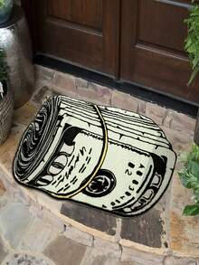 1 pieza Alfombra con diseño único en forma de billete de dólar, diseño creativo de dólar enrollado, alfombra de poliéster lavable a máquina y duradera, adecuada para decoración del hogar, sala de estar, dormitorio, baño, felpudo, alfombra de cocina
