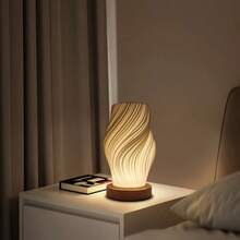 Adjustable Lighting Modern Desk Lamp With Wooden Base, USB Powered, Button Control, Suitable For Bedroom, Living Room, Dorm Decor And Lighting - Modern Table Lamp | Modern Desk Lamp | Wooden Base Lamp