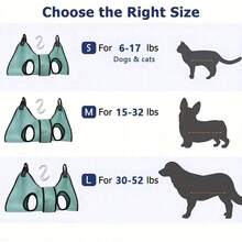 1pc Pet Grooming Hammock, Cat/Dog Nail Clipper Holder, Hook Style Anti-Scratch Cat/Dog Hanging Bag, Clip-On Paw Pad - Mint Blue - View 3