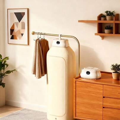 Secador de ropa portátil, mini compacto y plegable, silencioso y seco, con un temporizador ajustable e higiene ultravioleta, adecuada para viajes, vehículos recreativos, hogar, apartamento