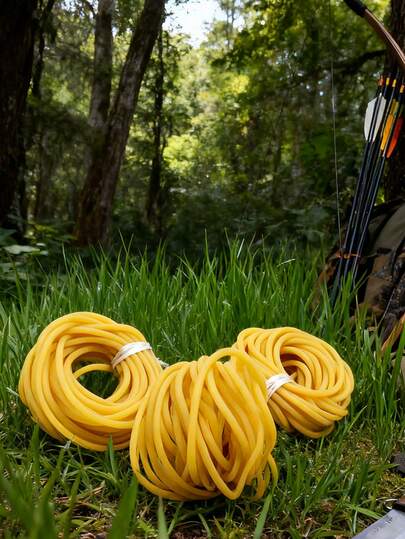 2pcs 1m Long Hunting Gear High Elasticity Latex Tube, Premium 5mm-9mm Diameter Rubber Slingshot Bands - Durable, Round Design, Suitable For Hunting And Fishing, Gun Strap Catapult Rubber Hose Continuous Piece