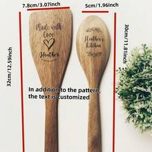 Personalised Wooden Spoon, Cooking, Chef, Award, Design Text Or Logo Engraved On The Handle And Head, Laser Engraved 30cm Length