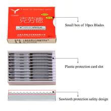 Meisha 50/100 شفرة حلاقة من الفولاذ المقاوم للصدأ لتشذيب الشعر وتنعيمه في صالون الحلاقة C0013A