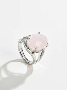 1pc Natural Crystal & Stone Cut-Out Adjustable Ring, Suitable For Daily Wear By Men And Women - Multicolor - View 17