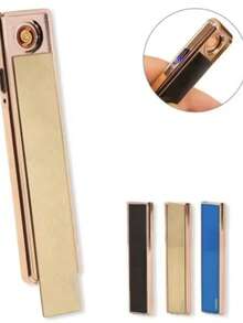 HYQ1312 Slim USB Electronic Rechargeable Lighter Battery Metal Lighter Portable Flameless Lighter Multipurpose Elegant - 彩色 - 查看 8