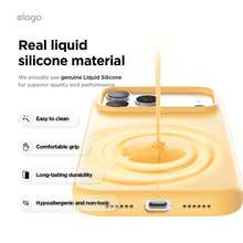 Elago Minimalist Dopamine Magnetic Liquid Silicone Case For IPhone 17 Pro Max, Compatible With MagSafe, Liquid Silicone Material, Protective Cover, Shockproof, Slim Phone, Fashion, Velvet - For Men, For Women, Luxury, Fashion, High Quality - Sunshine - 查看 6