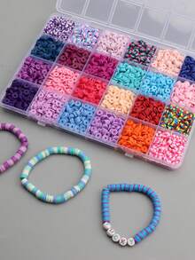 3500 Stücke/7200 Stücke/10600 Stücke Ton-Perlen Armband Bastelset, Freundschaftsarmband Sets mit flachen Perlen für Schmuckherstellung, Polymer Heishi Perlen Set für Armbänder, Halsketten DIY Basteln