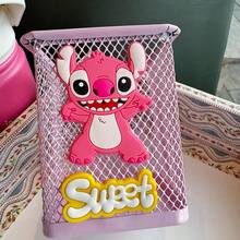 Disney Stitch Pen Holder, Cute Desktop Storage Box, Makeup Brush Holder