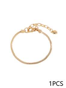 1/5/10pcs Gold/Silver Snake Bone Chain Bracelet With Heart-Shaped Lobster Clasp, Suitable For DIY Bracelet Making, Ideal Gift Choice - Bracelet - View 19