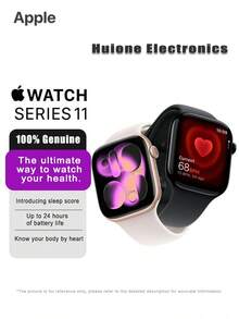 Apple Watch Series 11 GPS 智能手表推出睡眠评分 | 长达 24 小时的电池续航时间 | 醒来即可查看睡眠评分 | 关注睡眠呼吸暂停 | 使用 ECG 应用程序追踪您的心跳 | 使用心率应用程序随时掌握脉搏 | 周期追踪让您无需上厕所 | 获取追溯排卵期估算 | 测量您的血氧。这是一项令人惊叹的创新 - 深空灰色 - 查看 1