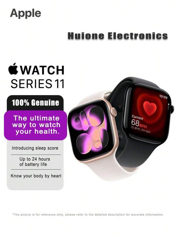 Apple Watch Series 11 GPS Smartwatch Introducing Sleep Score | Up To 24 Hours Of Battery Life | Wake Up To Your Sleep Score | Keep An Eye On Sleep Apnea | Follow Your Heart On The ECG App | Stay On The Pulse With The Heart Rate App | Cycle Tracking Keeps You In The Loo | Get Retrospective Ovulation Estimates | Measure Your Blood Oxygen. It's A Breathtaking Innovation
