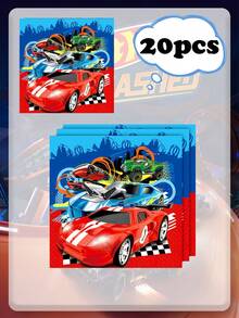 Hot Wheels Theme Disposable Tableware Set, Christmas, Halloween, Thanksgiving, Birthday Party Paper Plates, Paper Cups, Tissues, Banners, Tablecloths, Car-Themed Decorations, Party Supplies. - Multicolor - View 15