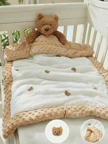 1 件卡通图案婴幼儿绗缝被子，双层，适合家庭、汽车、婴儿车 - 多用途婴儿毯爱情人节 - 彩色 - 查看 14