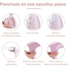 Alta potencia planchas de para ropa, (290 ml) de plancha de de gran capacidad, stand de plancha de mano para ropa, utilizado para eliminación de arrugas de tela rápida, steam brush - rosa - Ver 8