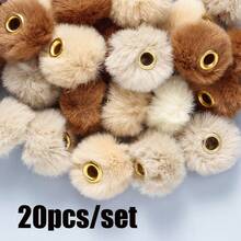 20pcs/Set Winter Christmas Style Super Soft Faux Fur Beads Big Hole Macaron Color Round Focal Beads For Pen Jewelry Making DIY Fashion Accessories Perfect For Creating Unique Bracelets Pen Decoration - Multicolor - View 15
