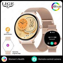 LIGE Women's Fashion Smart Watch Ultra-Thin Case, 100+ Sports Mode, A Variety Of Custom Watch Faces, Music Playback, Timed Photography, Menstrual Reminder, Weather Forecast, Sports Tracking Multi-Function Lightweight High-Level Women's Sports Smart Watch - 黑色 - 查看 13