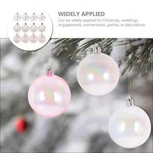 Bolas decorativas transparentes, bolas de colores transparentes, decoraciones de plástico electrochapado arcoíris, bolas de Navidad con anillos colgantes, adecuadas para cumpleaños, decoraciones de árboles de Navidad. Adecuadas para Navidad, fiestas, decoración del hogar, decoración de patios exteriores, oficina, decoración de hoteles