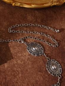 Silver Large Flower Waist Chain