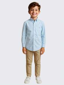 Daze Modas Children's Long Sleeve Social Shirt For Boys - Màu xanh nhạt - Xem 4