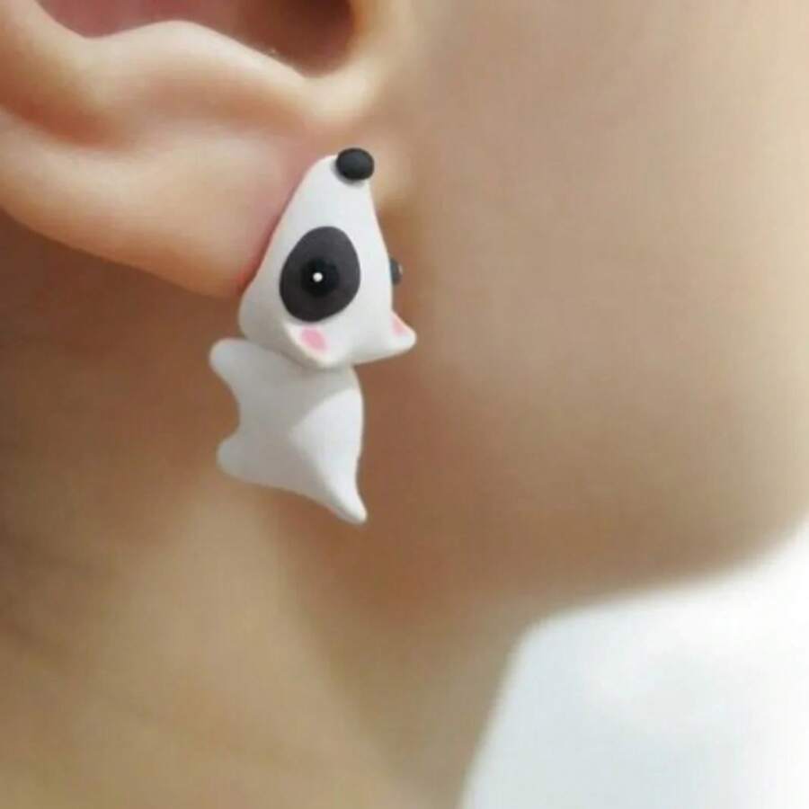 Cute Women Animal Stud Earrings Girl Gift Fashion Cartoon Animal Elements Dinosaur Hippo Little Dog Whale Funny Earrings Jewelry Accessories - 樣式 4 - 查看 1