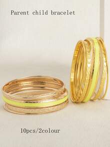 5 قطع مجموعة أساور بتصميم فريد من الشريط والقلب للبنات