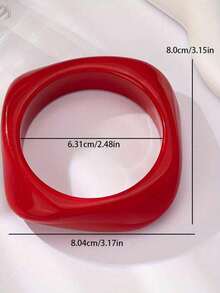 1 buc Brățară la modă din rășină multicoloră - Brățară cu design geometric asimetric, Stil boho versatil, Potrivită pentru ținute casual și de sărbătoare, Accesoriu pentru toate anotimpurile