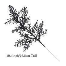 MEHELANY 10Pcs Blak Artificial Glitter Leaves Fake Plants Branches Leaf Christmas Tree Picks Sparkling Fillers Sprays For Xmas Wreath Garland DIY Crafts Home Holiday Arrangement Decor Christmas Party , Holiday Table Setting Valentine Bouquets Embellishment, Hostess Gifts Home Decor Christmas Decorations Room Decor