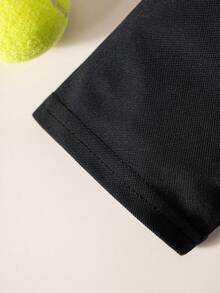 男童和幼儿撞色短袖 Polo 衫 - 黑色 - 查看 7