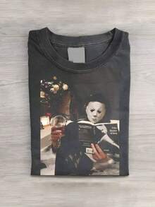 Retro Horror T-Shirt, 230G Washable, Suitable For Summer And Holiday Gifts, Machine Washable