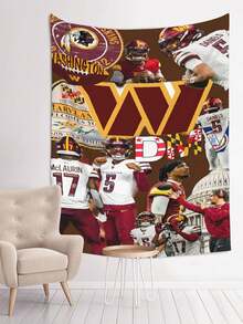 Washington Team Commanders Funny Tapestry, Hanging Dorm Party Backdrop Decorations Home Decorations For Living Room Bedroom Man Cave