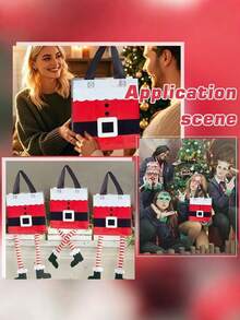 10pcs Christmas Gift Bags With Handles,Christmas Gift Bags, Medium Reusable Gift Bags With Handles,Santa Claus Gift Bags,For Christmas, Holiday Gifts, Party Favors, And Christmas Tote Bags.